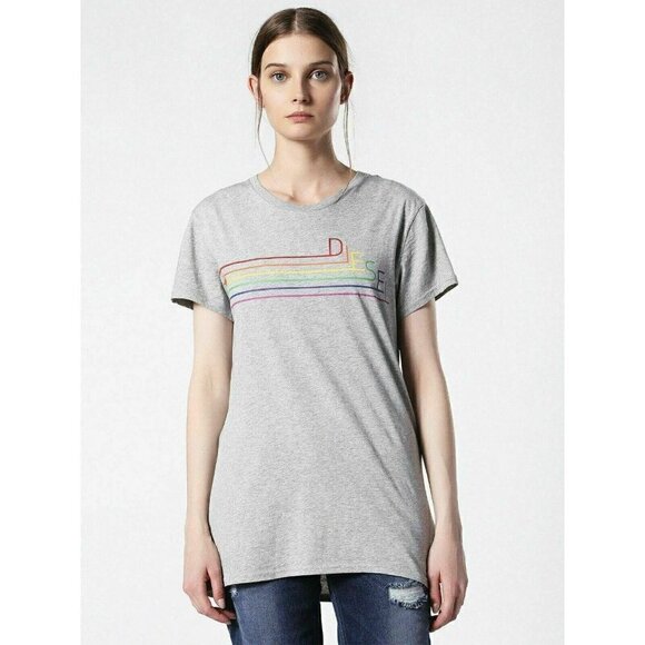 Diesel Gray T Sully Long Short Sleeve T Shirt XS - Picture 3 of 9